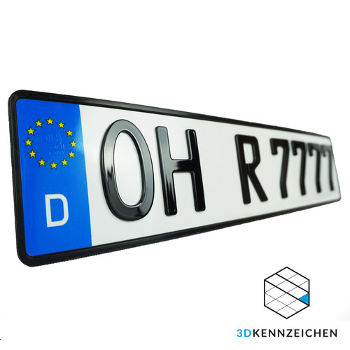 Stück kennzeichen auto - stück, 3d