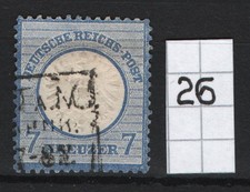 Dt. Reich 1872, 7 Kreuzer großes Brustschild, gestempelt (Mi. 26)