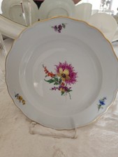 Meissner Teller 20 Cm Blumenmotiv Goldrand Porzellan Goldrand