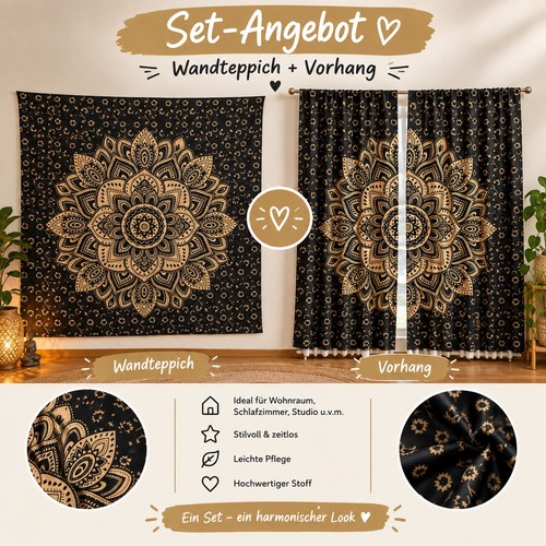 Xxl mandala set wandteppich - wandteppich, +