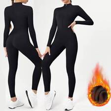 Winter Damen Sport Body Bodysuit Overall Stretch Jumpsuit Fitness Jogginganzug