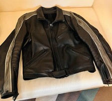 Lederjacke Bikerjacke Gr 52 mit Reißverschluss für Hose am Rücken