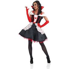Rot Herzkönigin Kostüm Damen Herzdame Queen Kleid Karneval Faschingskostüme