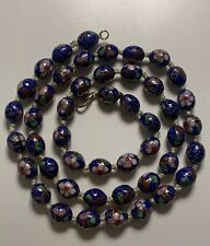 Cloisonne Kette Vintage Oliven