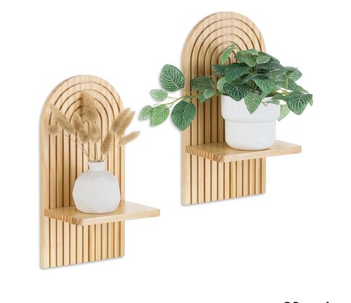 2er set wandregal naturholz - set,