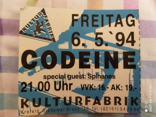 Codeine live gig ticket - live,
