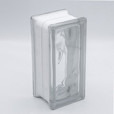 Basic Glasbaustein Halbstein Wolke klar, 19 x 9 x 8 cm - 10 Stück