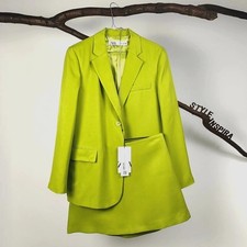 ZARA 🍐 DAMEN ANZUG KOSTÜM 2-TEILER BLAZER & ROCK VISKOSE PISTAZIENGRÜN M
