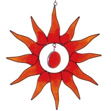 Suncatcher "Sonne" rot ca. 21 cm Feng Shui Energie Mobile Fensterschmuck