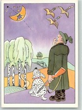 39913766 - Humor Flugenten Jagdhund Flinte sign. Henninger Barbara