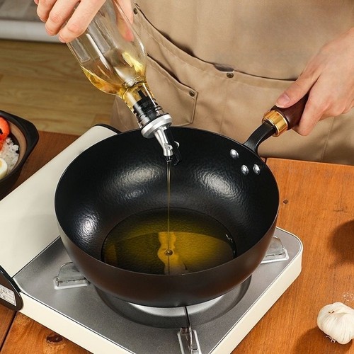Gusseisen wok pfanne - gusseisen,