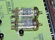 ECC83 PHILIPS MINIWATT - RIBBED PLATES - 1 PAIR - 2 STÜCK -