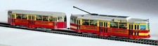 Straßenbahn H0 Modell Tram Karton Bausatz V7E Hamburg mit Beiwagen Maßstab 1:87