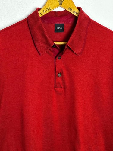 Hugo boss red polo shirt - red,