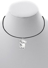 ** 21" SCHWARZE KORDEL ** Halskette mit einem TESH 18 Koalabär silberfarben Anhänger