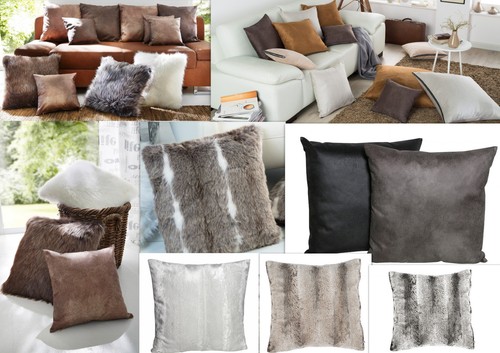 Kissenhülle leder fell look - leder,