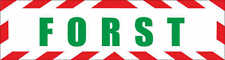 Magnetschild "Forst" mit Rahmen 30 x 8 cm - Magnetfolie Förster / Wald rot/grün