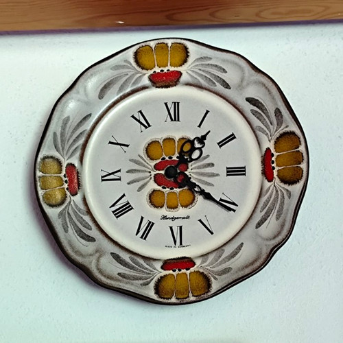 Keramik wanduhr rund analog - keramik,