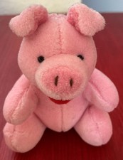 Mini-Stoff Tier, Schwein, rosa, waschbar, Höhe ca.10cm, 100% Polyester,gebraucht