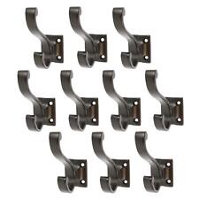 10x quadratischer Rückenhut & Mantelhaken Gusseisen W35mm x H80mm schwarz