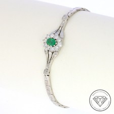 Wert 4.180,- Traumhaftes Brillant Smaragd Armband 585 / 14 Karat Gold xxyy