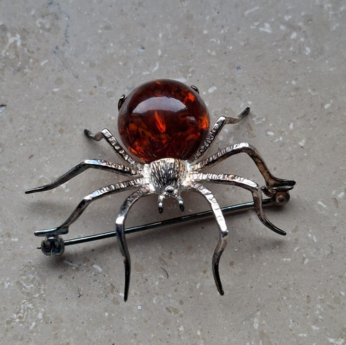 925 silber brosche - brosche, spinne