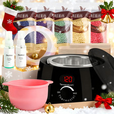 Wachsgerät Set Waxing Körper Haarentfernung Heißwachs Salon + Wachs Bohnen 500g
