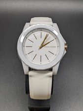 Armani Exchange Damenuhr Armbanduhr Nylonuhr 40 mm Silikonarmband Weiß