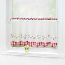 Scheibengardine Landhausstil Bistrogardine Stangendurchzug Blickdicht Kurzstores