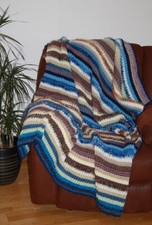 + Kuscheldecke + Plaid + Handarbeit + Gestrickt + Bunt + 