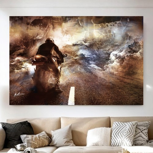 Abstraktes motorrad wandbild - abstraktes,