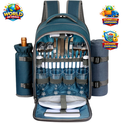 Picknickkorb rucksack für - picknickkorb,