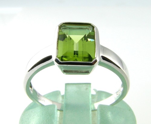 9ct weißgold peridot x - weißgold,