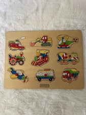 Holz Steckpuzzle Kinder Fahrzeuge | neuwertig