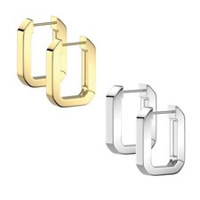 Edelstahl Creolen eckig