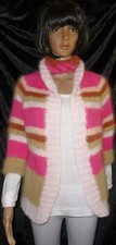 JACKE STRICKJACKE ANGORA LAMBSWOOL HANDGESTRICKT BOLEROSTIL Gr 40 HAND KNITTED M