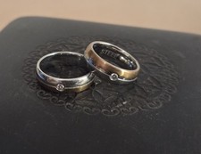 Ring Silber Gold Edelstahl Ringe Set Partner Verlobung Freunde 17-18 und 19-20