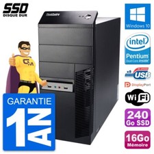 PC tour LENOVO Thinkcentre M91p Intel G630 RAM 16Go SSD 240Go Windows 10 Wifi