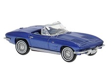 Brekina 18028 1:87 H0 Chevrolet Corvette C2 Cabrio 1962 blau NEU OVP 2025