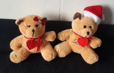 2 Süße Lindt Weihnachts Bären Teddybär Werbefigur Stofftier Plüsch 10 cm