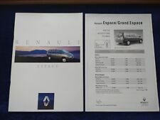 Renault Espace RN RT RXE Allrad V6 Turbo Diesel Prospekt 01.1993 + Preisliste