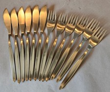 vintage WMF Stockholm 4100 Fischbesteck Besteck Cromargan 12 Teile 6 Pers.