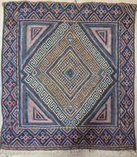 Orientteppich handgewebt Kelim geometrisch 75x67 cm