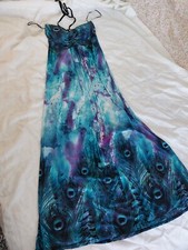 Quiz Kleid, Gr. 38, Jersey, blau, Pfau-muster, Neu! 