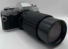 Minolta X-300 SLR Film Camera + Makinon 80-200mm f4 MC Auto Zoom Lens Vintage