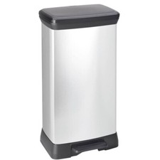 Curver Tretabfalleimer Decobin Slim Bin 50 Liter silbermetallic 240643 - B-Ware