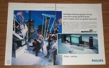 Seltene Werbung vintage PHILIPS MATCHLINE SYSTEM-TV Videorecorder Boxen 1985