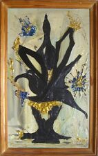 ::ÖLGEMÄLDE °ABSTRAKTE KOMPOSITION MODERNE KUNST° ART BRUT (?) OUTSIDER SIGNIERT