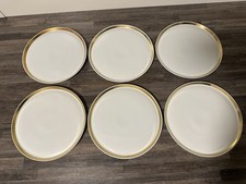 6 Kuchenteller Melitta Hamburg Goldrand 