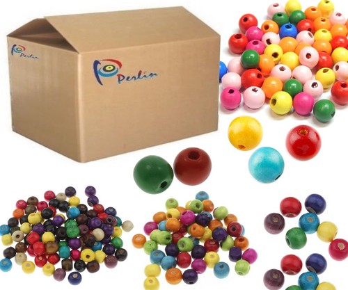 1425 holzperlen bunte kugeln - holzperlen,